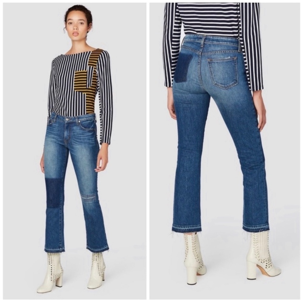 DEREK LAM 10 CROSBY "Gia" Mid-Rise Cropped Jeans 27
